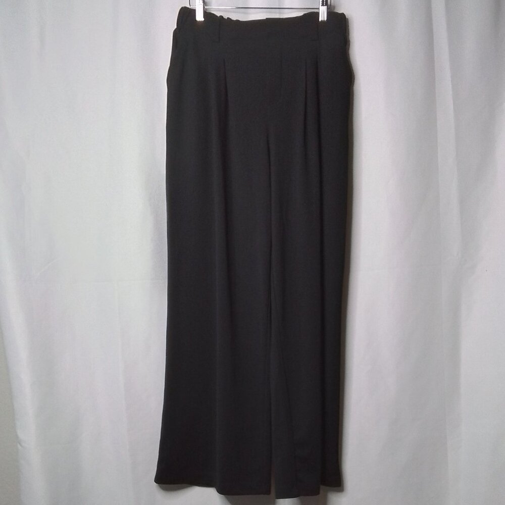 HALARA HIGH WAISTED SIDE POCKET WIDE LEG BLACK PANT SIZE M